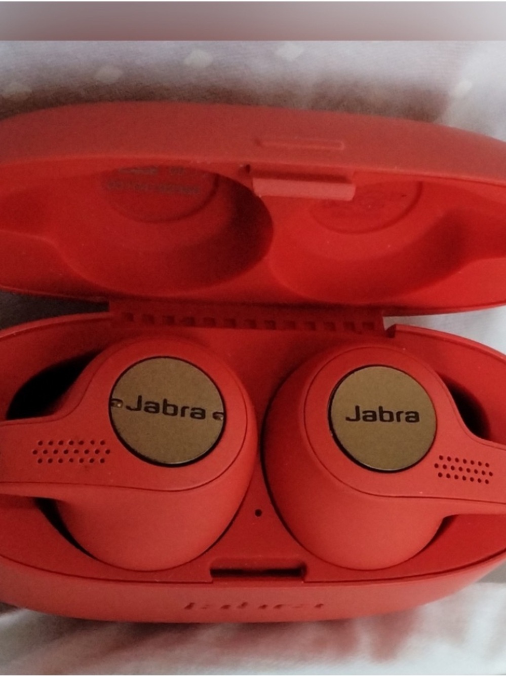 Jabra True Wireless Earbuds in Bright Coral Red